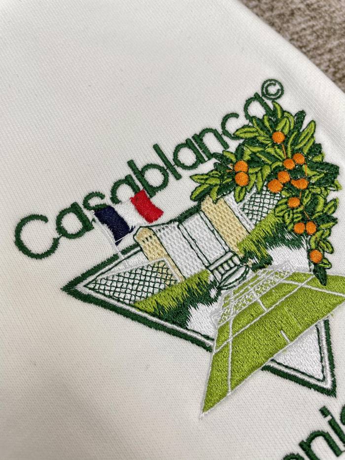 1:1 quality versionFrench Preppy Tennis Style Triangle Villa Landscape Embroidery Hooded &Sweatpants set 29166435