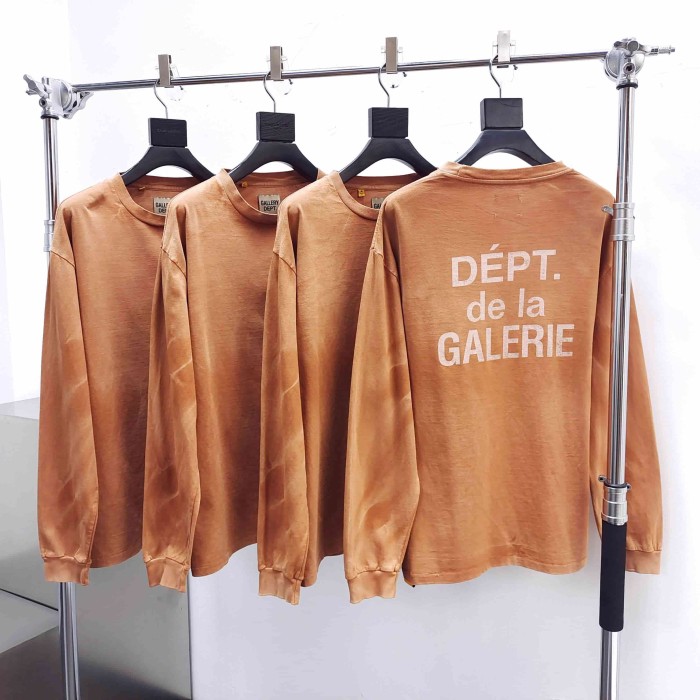 [Big & Tall for weights up to 220 lbs]1:1 quality version Camel Ripple Pattern Long Sleeve T-shirt 29166495