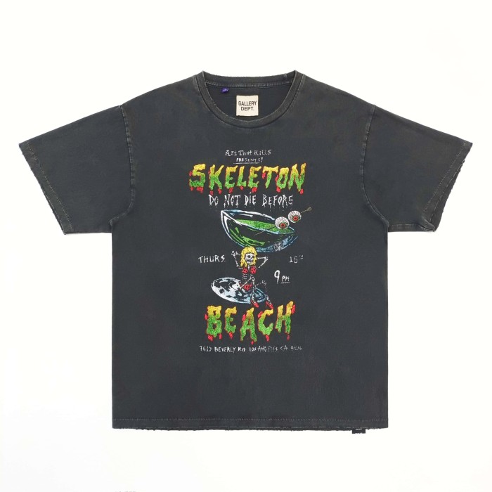 [Big & Tall for weights up to 220 lbs]1:1 quality version Threat Beach Black Print Washed Tee 29166494
