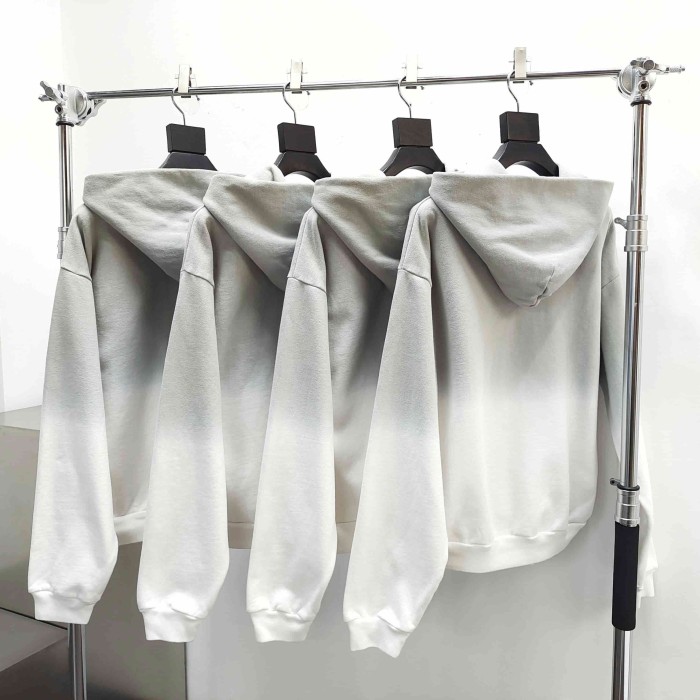 [Big & Tall for weights up to 220 lbs]1:1 quality version Gray White Dip-Dye Spider Web Print Hoodie & Pants Set 29168717