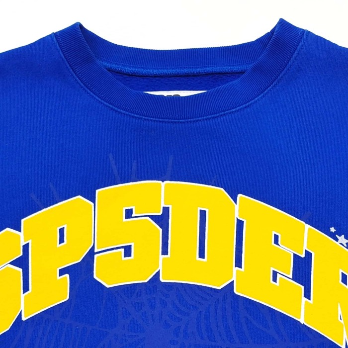 [Big & Tall for weights up to 220 lbs]1:1 quality version Yellow Letter Blue Mesh Print Crew Neck Sweatshirt & Shorts Set 29168715