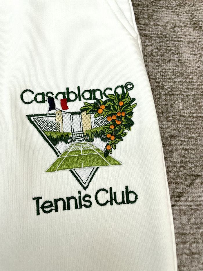 1:1 quality versionFrench Preppy Tennis Style Triangle Villa Landscape Embroidery Hooded &Sweatpants set 29166435