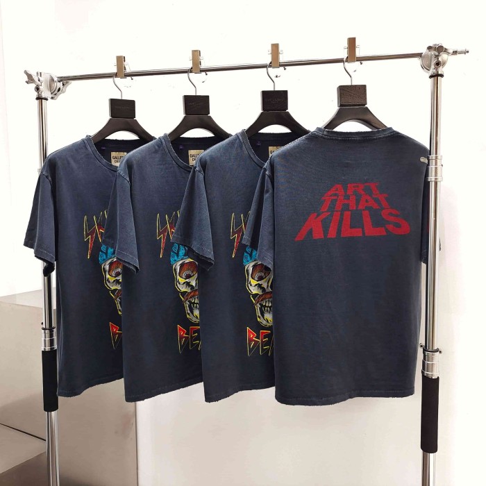 [Big & Tall for weights up to 220 lbs]1:1 quality version Skull Pirate Black Print Washed Tee 29213965