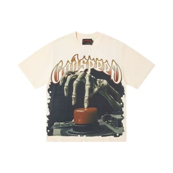 Skeleton Hand Detonator Button Printed Washed Tee 3 colors 29204974