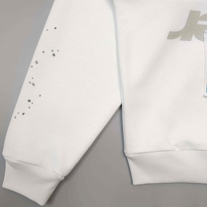 [Big & Tall for weights up to 220 lbs]1:1 quality version Big White Number 5 Print On Back Zip Up Hoodie & Shorts Set 29204991