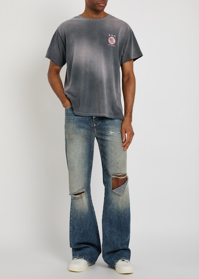 [Big & Tall for weights up to 220 lbs]1:1 quality version Bullseye ATK Gray Print Washed Tee 29213962