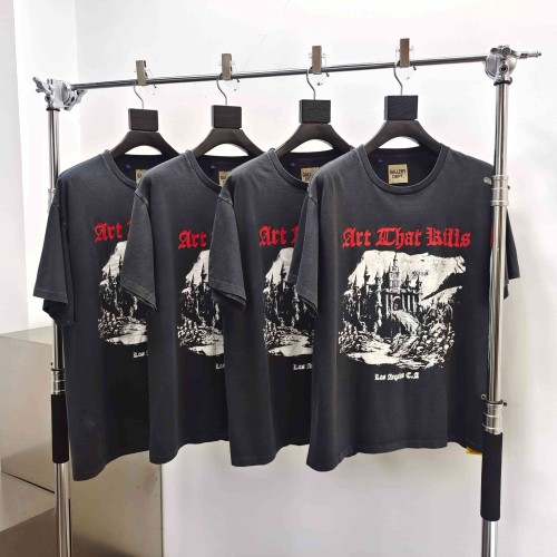 [Big & Tall for weights up to 220 lbs]1:1 quality version Skull Castle Black Print Washed Tee 29213964
