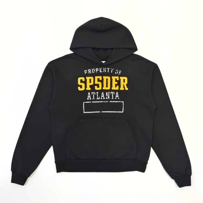 [Big & Tall for weights up to 220 lbs]1:1 quality version Yellow Letter Embroidered Black Hoodie & Pants Set 29204993