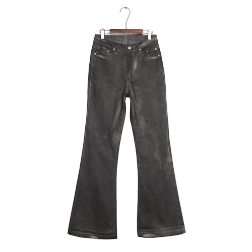 1:1 quality version Washed Gray Hand Brushed Flare Jeans 29214043