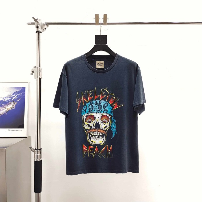 [Big & Tall for weights up to 220 lbs]1:1 quality version Skull Pirate Black Print Washed Tee 29213965