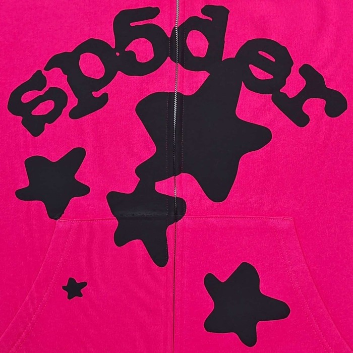 [Big & Tall for weights up to 220 lbs]1:1 quality version Black Star Magenta Zip Up Hoodie & Shorts Set 29204990