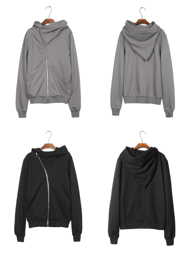 1:1 quality version Classic Diagonal Zip Wizard Hoodie 2 colors 29214042