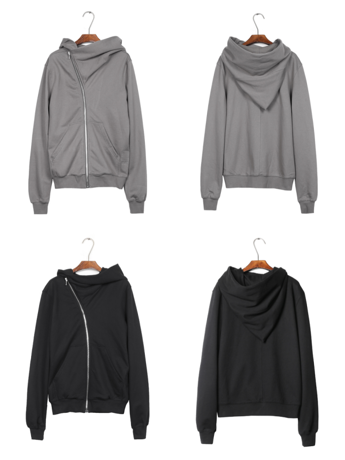 1:1 quality version Classic Diagonal Zip Wizard Hoodie 2 colors 29214042