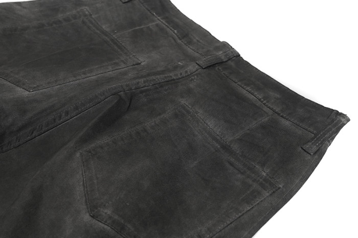 1:1 quality version Washed Gray Hand Brushed Flare Jeans 29214043