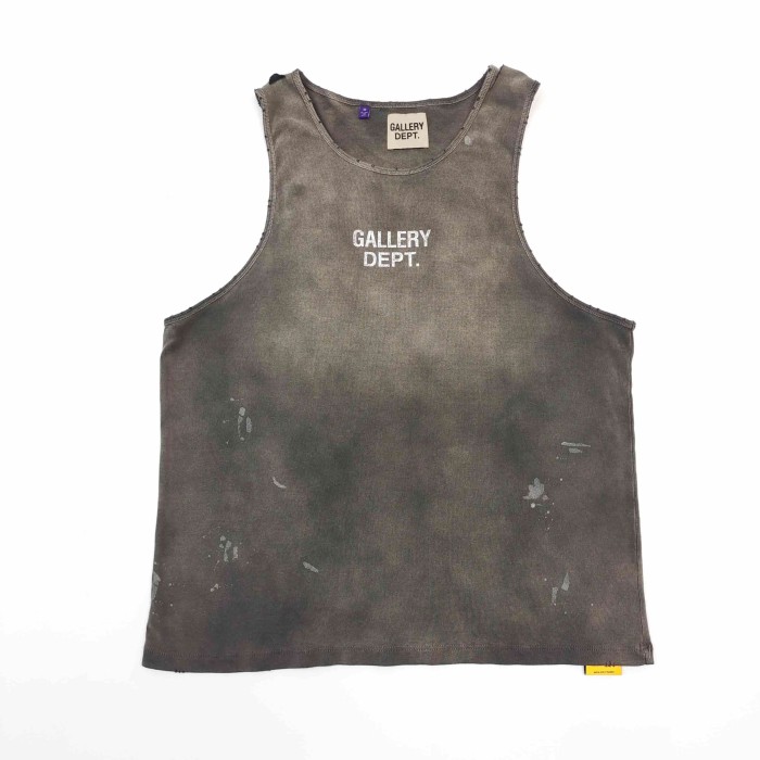 [Big & Tall for weights up to 220 lbs]1:1 quality version White Spray Letter Black Print Washed Tank Top 29213961