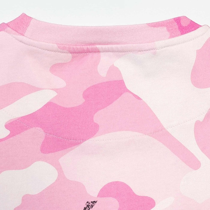 [Big & Tall for weights up to 220 lbs]1:1 quality version Pink Camo Vertical French Text Print Washed Tee 29213963