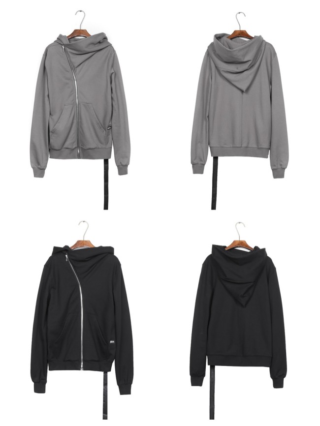 1:1 quality version Small Label Streamer Diagonal Zip Wizard Hoodie 2 colors 29214048