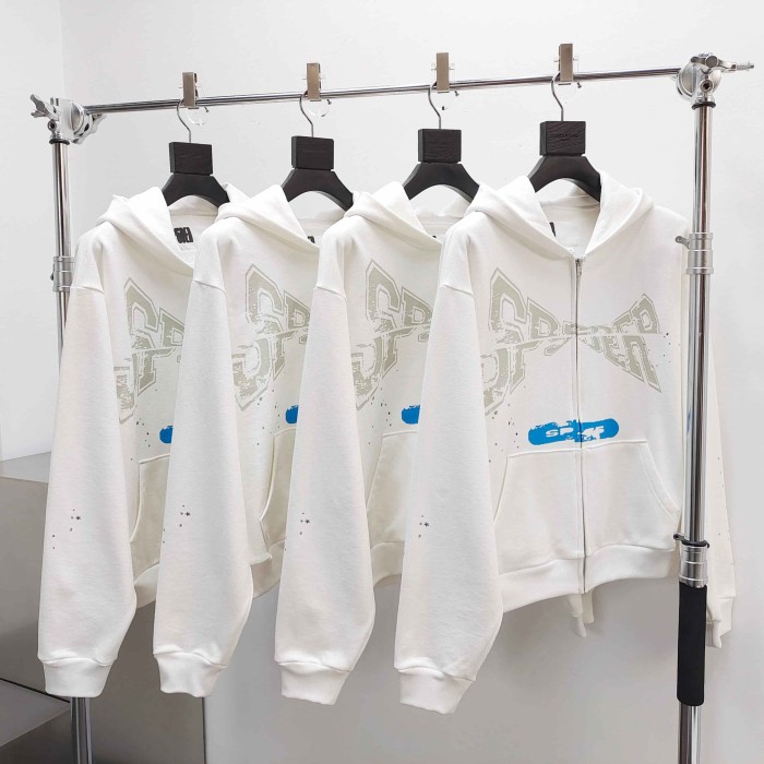 [Big & Tall for weights up to 220 lbs]1:1 quality version Big White Number 5 Print On Back Zip Up Hoodie & Shorts Set 29204991