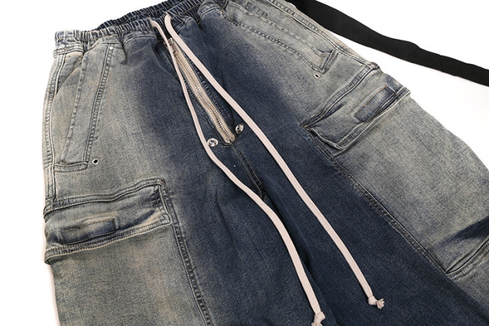 1:1 quality version Washed Workwear Big Pocket Wide Leg Jeans 2 colors 29214046