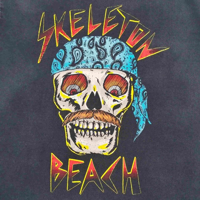[Big & Tall for weights up to 220 lbs]1:1 quality version Skull Pirate Black Print Washed Tee 29213965