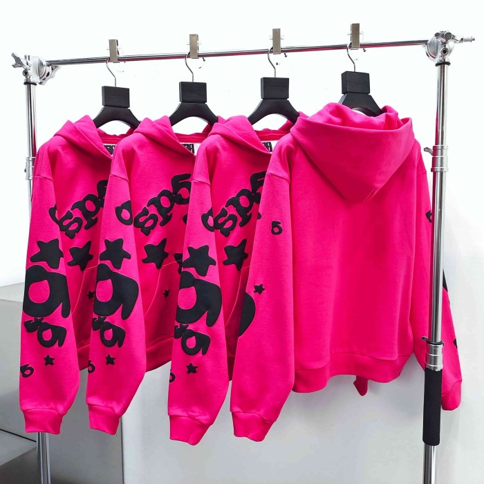 [Big & Tall for weights up to 220 lbs]1:1 quality version Black Star Magenta Zip Up Hoodie & Shorts Set 29204990