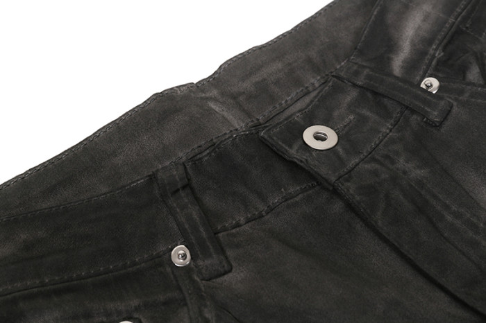 1:1 quality version Washed Gray Hand Brushed Flare Jeans 29214043