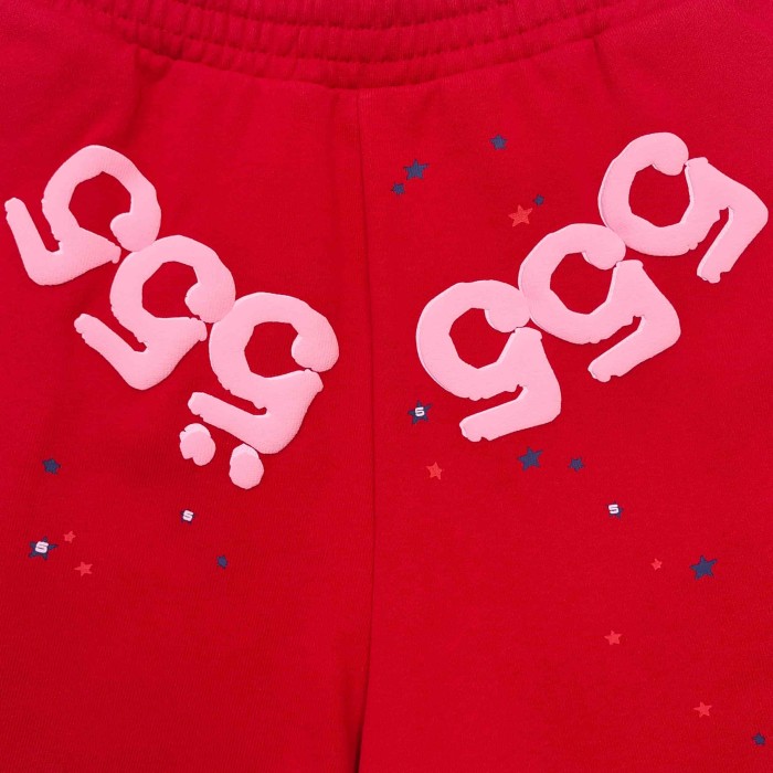 [Big & Tall for weights up to 220 lbs]1:1 quality version 555 Bright Red Zip Up Hoodie & Shorts Set 29204989