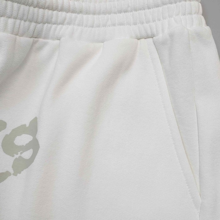 [Big & Tall for weights up to 220 lbs]1:1 quality version Big White Number 5 Print On Back Zip Up Hoodie & Shorts Set 29204991