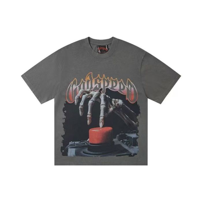 Skeleton Hand Detonator Button Printed Washed Tee 3 colors 29204974