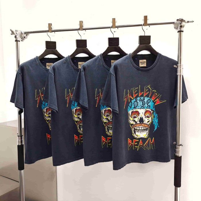 [Big & Tall for weights up to 220 lbs]1:1 quality version Skull Pirate Black Print Washed Tee 29213965