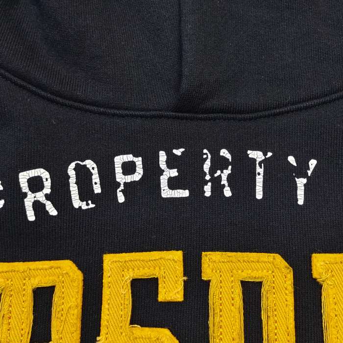 [Big & Tall for weights up to 220 lbs]1:1 quality version Yellow Letter Embroidered Black Hoodie & Pants Set 29204993