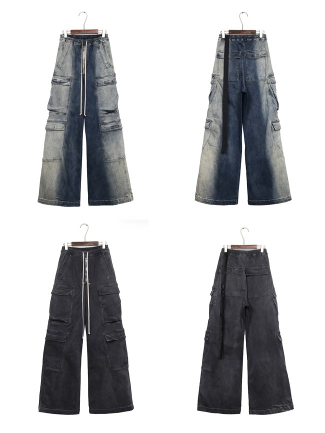 1:1 quality version Washed Workwear Big Pocket Wide Leg Jeans 2 colors 29214046