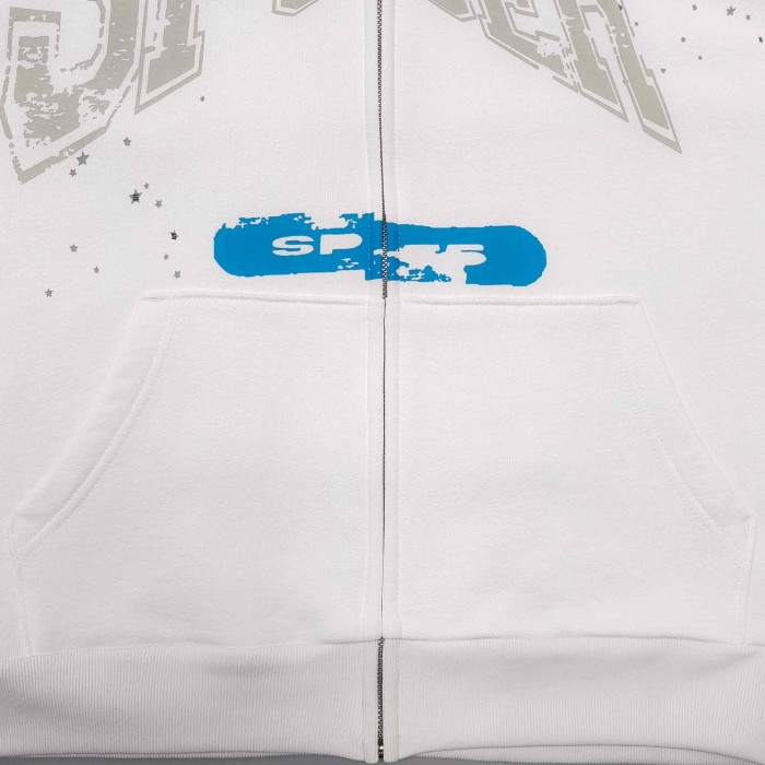 [Big & Tall for weights up to 220 lbs]1:1 quality version Big White Number 5 Print On Back Zip Up Hoodie & Shorts Set 29204991