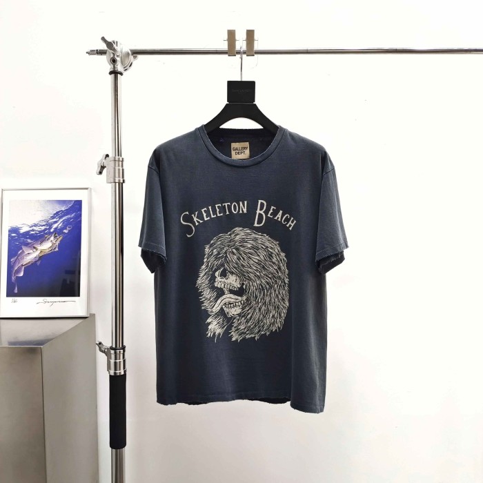 [Big & Tall for weights up to 220 lbs]1:1 quality version Long Haired Lion Black Print Washed Tee 29213966