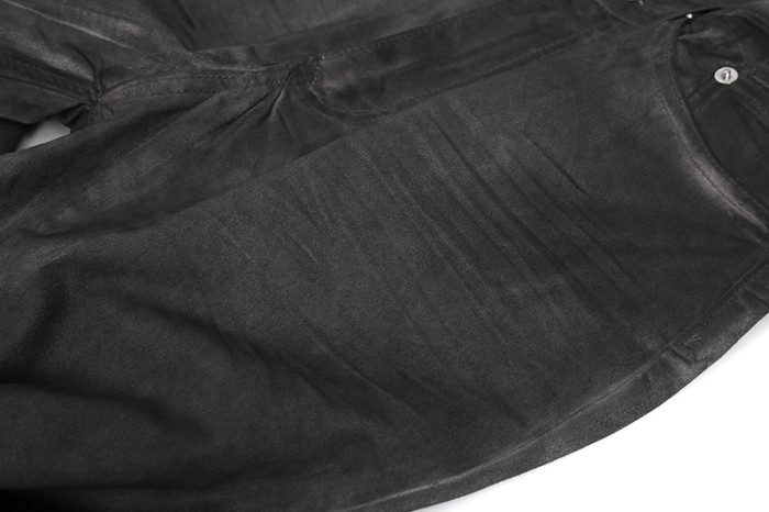 1:1 quality version Washed Gray Hand Brushed Flare Jeans 29214043