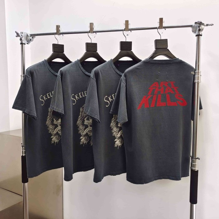 [Big & Tall for weights up to 220 lbs]1:1 quality version Long Haired Lion Black Print Washed Tee 29213966