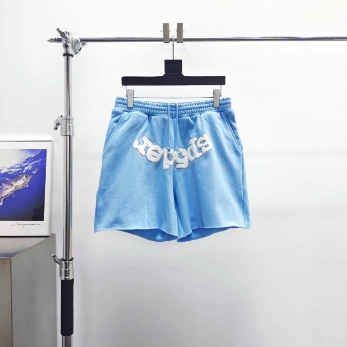 [Big & Tall for weights up to 220 lbs]1:1 quality version Rhinestone Light Blue Spider Web Zip Up Hoodie & Shorts Set 29204992