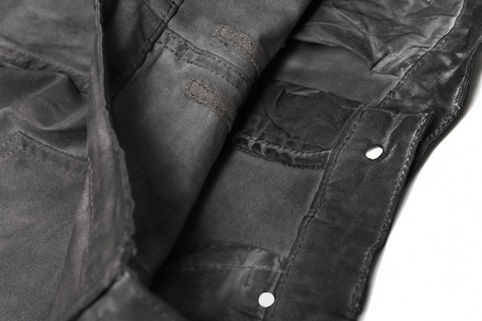 1:1 quality version Washed Gray Hand Brushed Flare Jeans 29214043