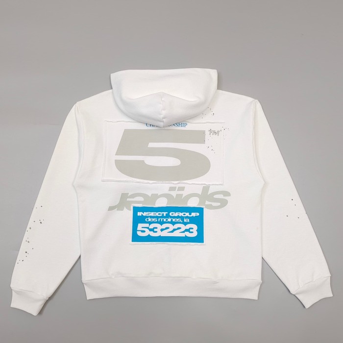 [Big & Tall for weights up to 220 lbs]1:1 quality version Big White Number 5 Print On Back Zip Up Hoodie & Shorts Set 29204991