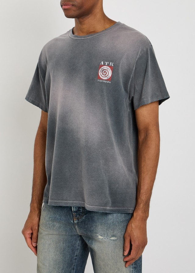 [Big & Tall for weights up to 220 lbs]1:1 quality version Bullseye ATK Gray Print Washed Tee 29213962