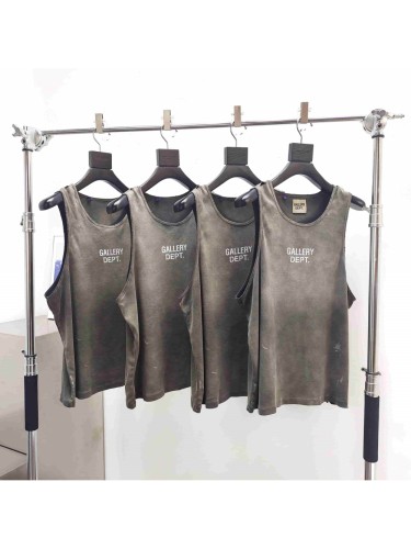 [Big & Tall for weights up to 220 lbs]1:1 quality version White Spray Letter Black Print Washed Tank Top 29213961
