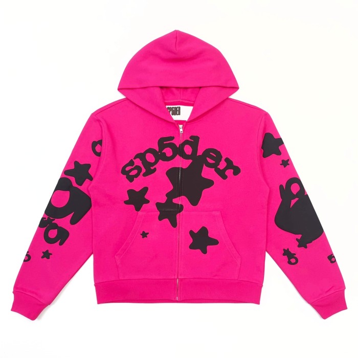 [Big & Tall for weights up to 220 lbs]1:1 quality version Black Star Magenta Zip Up Hoodie & Shorts Set 29204990