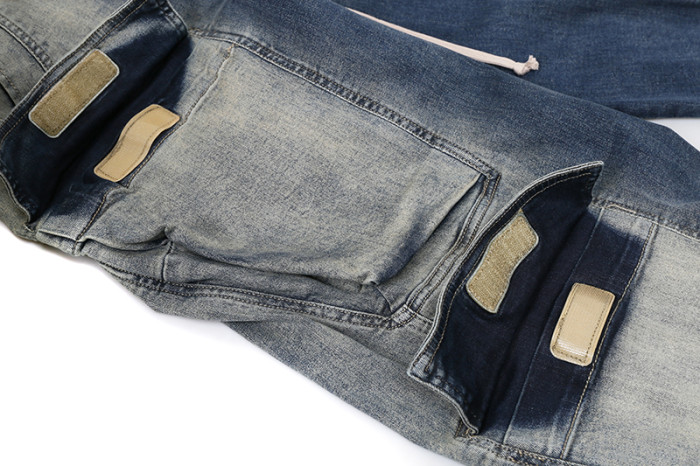 1:1 quality version Washed Workwear Big Pocket Wide Leg Jeans 2 colors 29214046