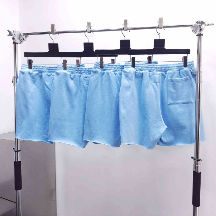 [Big & Tall for weights up to 220 lbs]1:1 quality version Rhinestone Light Blue Spider Web Zip Up Hoodie & Shorts Set 29204992