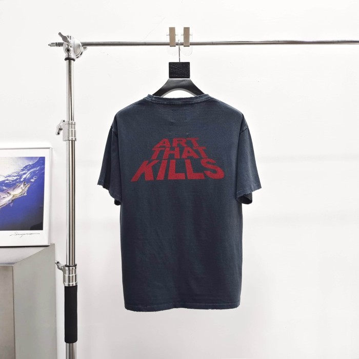 [Big & Tall for weights up to 220 lbs]1:1 quality version Skull Pirate Black Print Washed Tee 29213965
