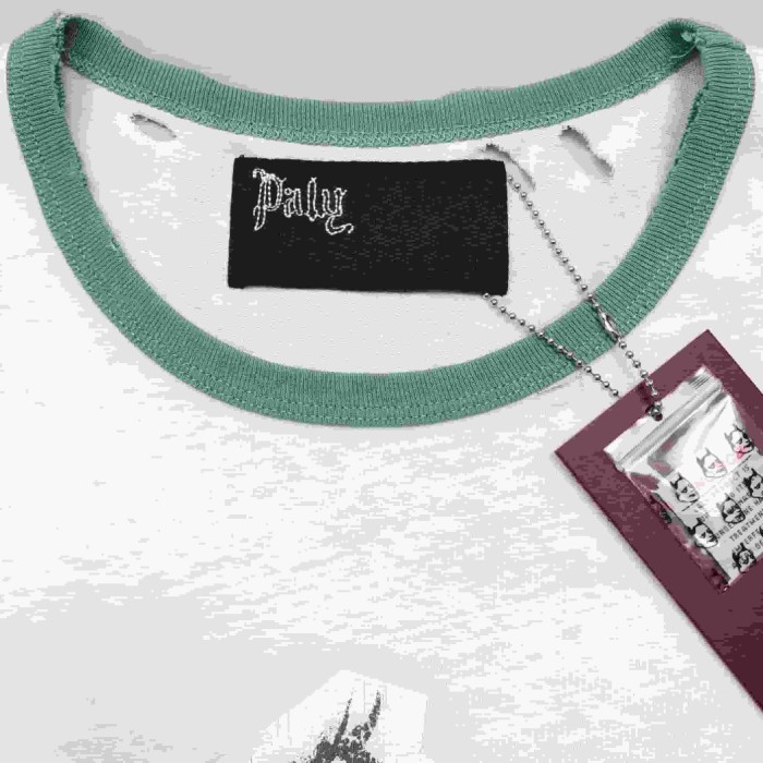 [Big & Tall for weights up to 220 lbs]1:1 quality version Double Horse Green Collar Beige Print Washed Tee 29213969