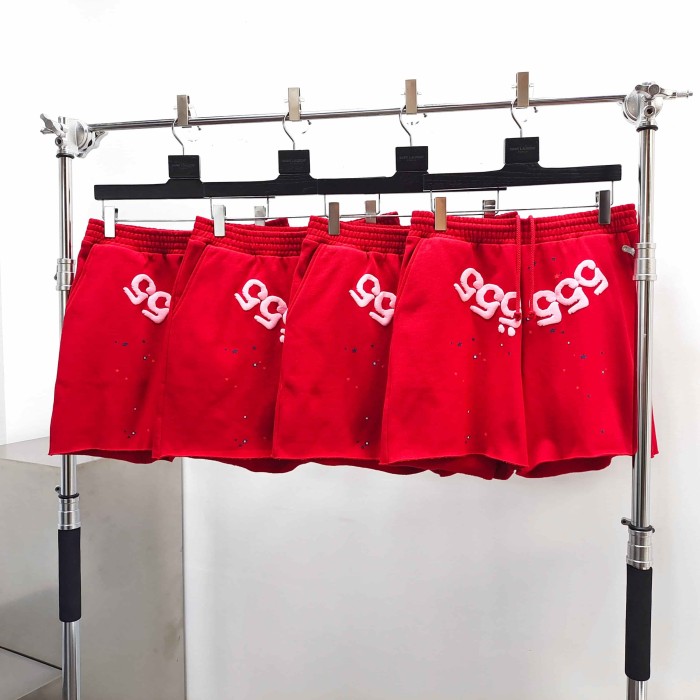 [Big & Tall for weights up to 220 lbs]1:1 quality version 555 Bright Red Zip Up Hoodie & Shorts Set 29204989