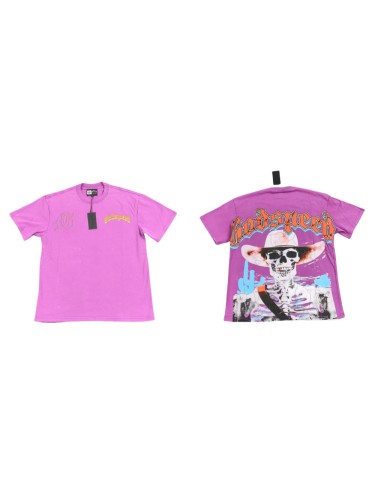 [50% Off]1:1 quality version Back skull cactus letter print Washed Version Tee 2 colors