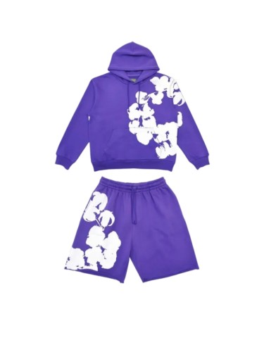 [50% Off]1:1 quality version 28180463 Big Kapok Printed Hoodie & Shorts Set 3 colors