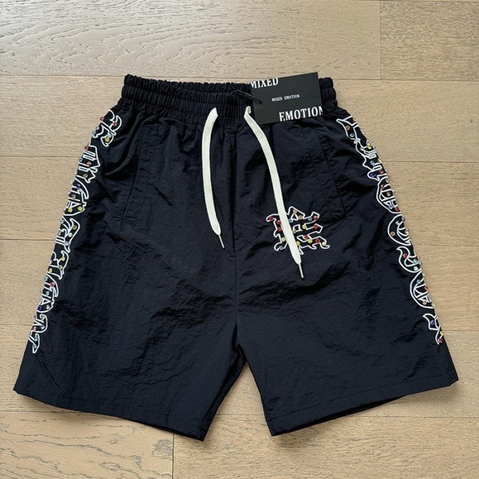 Angel Letter Print Rhinestone Woven Shirt & Shorts Set 2 colors 29219237